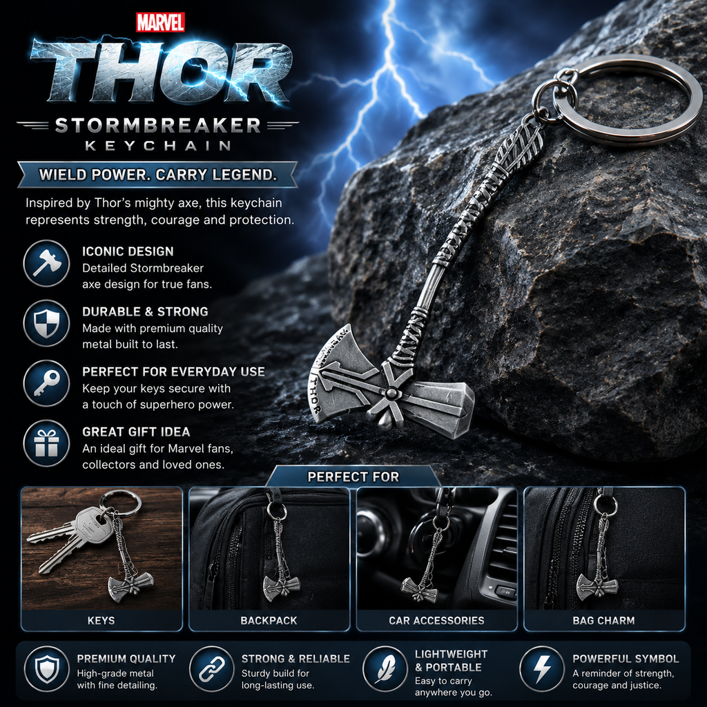 Legendary Thor Axe Metal Keychain
