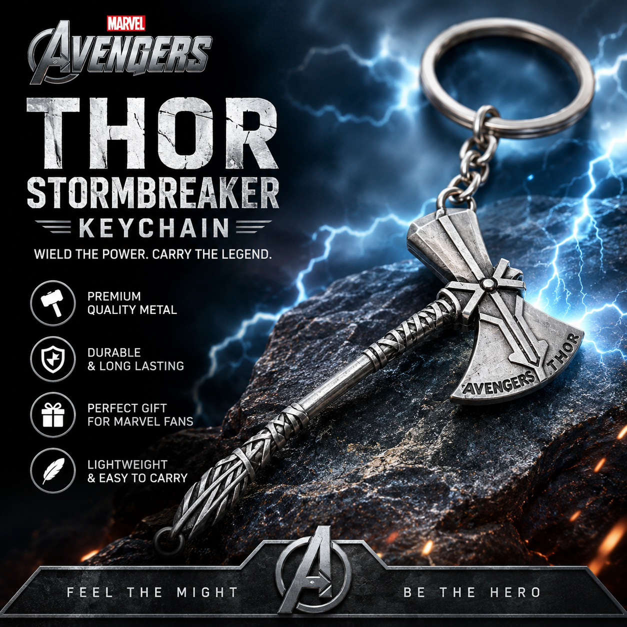 Legendary Thor Axe Metal Keychain