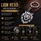 Stylish Metal Lion Head Keychain