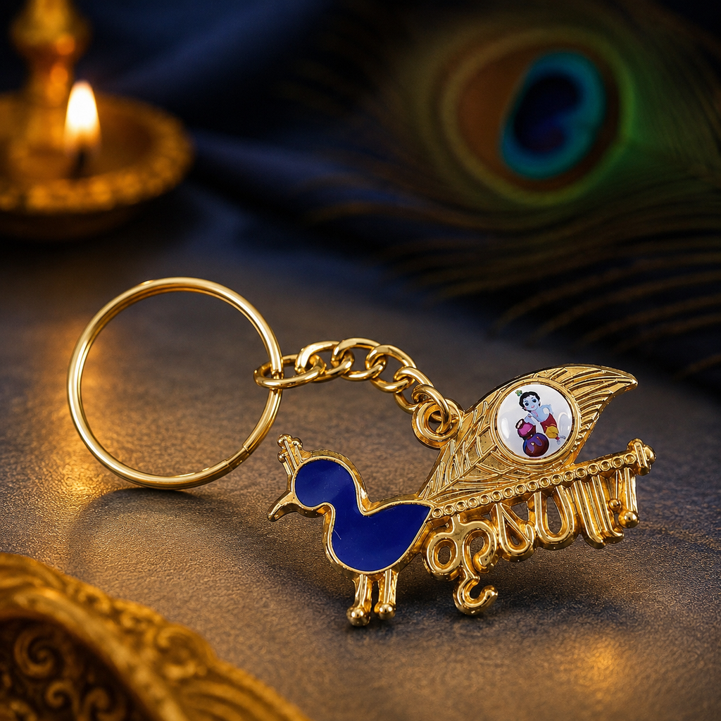 Krishna Decorative Metal Keychain