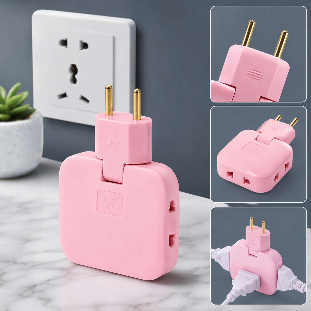 3-in-1 Universal Foldable Adapter Plug – Wireless Multi Socket Converter