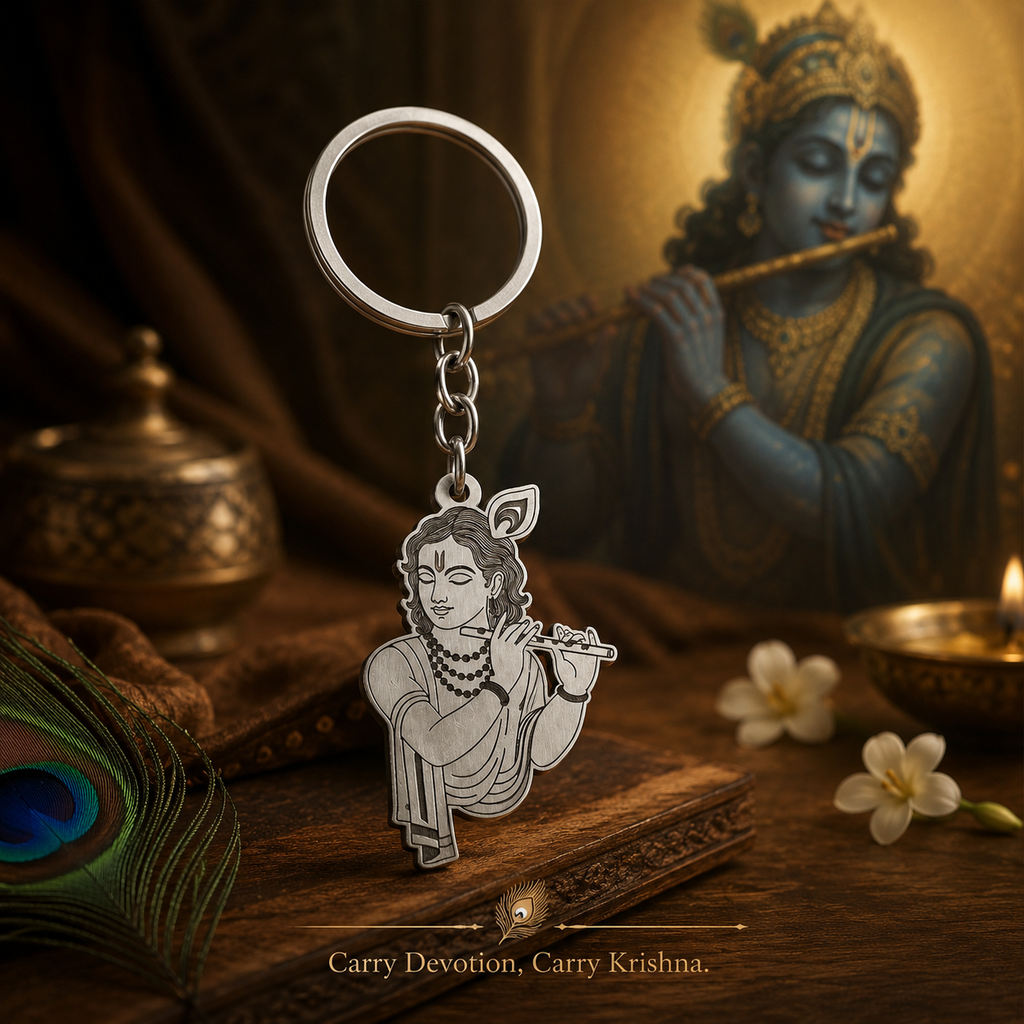 Lord Krishna Premium Metal Keychain