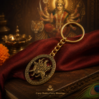 Premium Golden Metal Durga Maa Keychain
