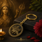 Premium Golden Metal Durga Maa Keychain