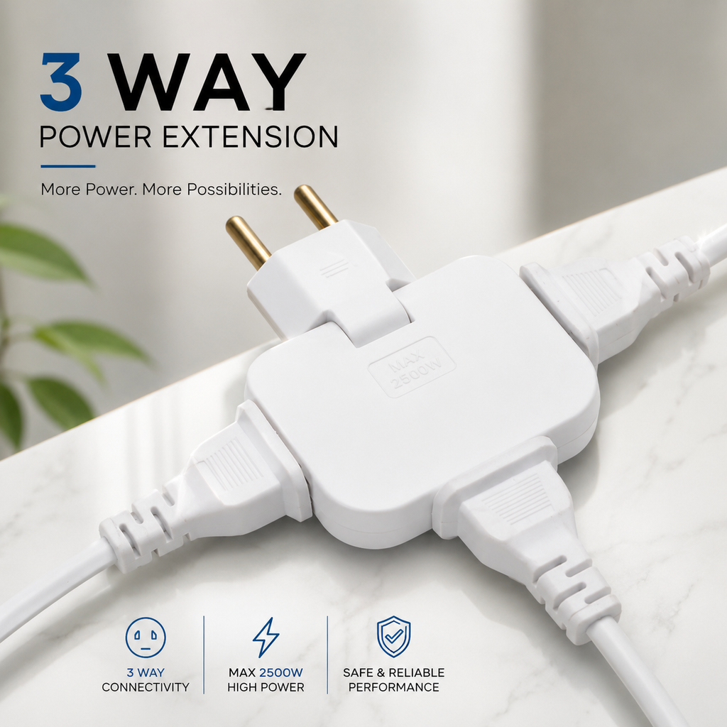 3-in-1 Universal Foldable Adapter Plug – Wireless Multi Socket Converter