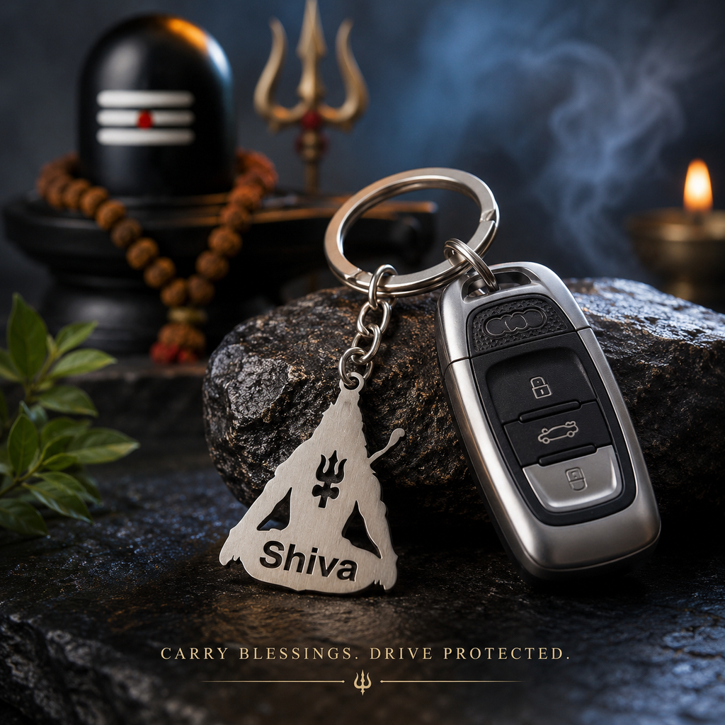 Lord Shiva Trishul Metal Keychain