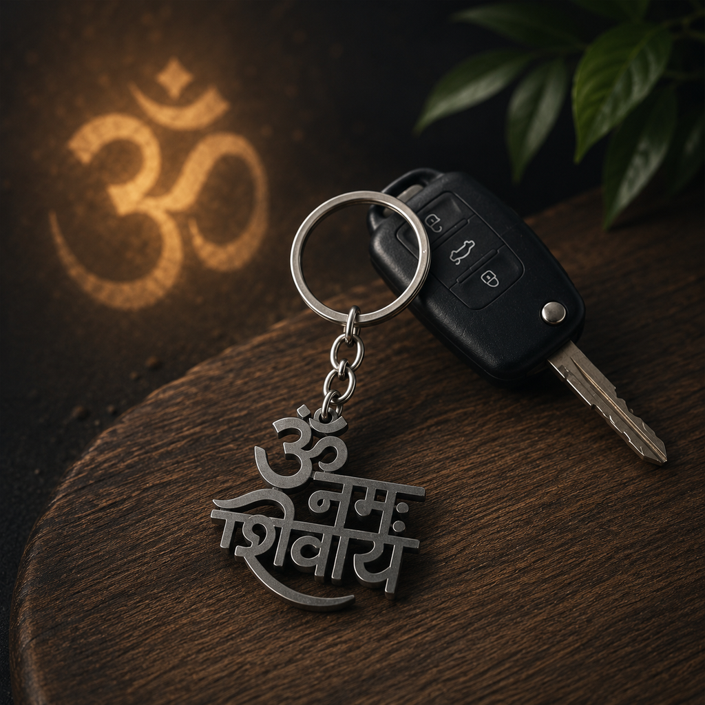 Om Namah Shivay Metal Keychain