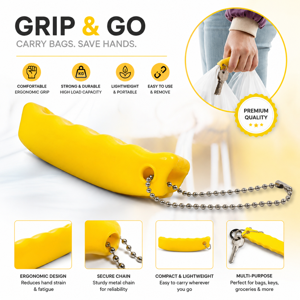 Portable Silicone Grocery Bag Holder & Keychain