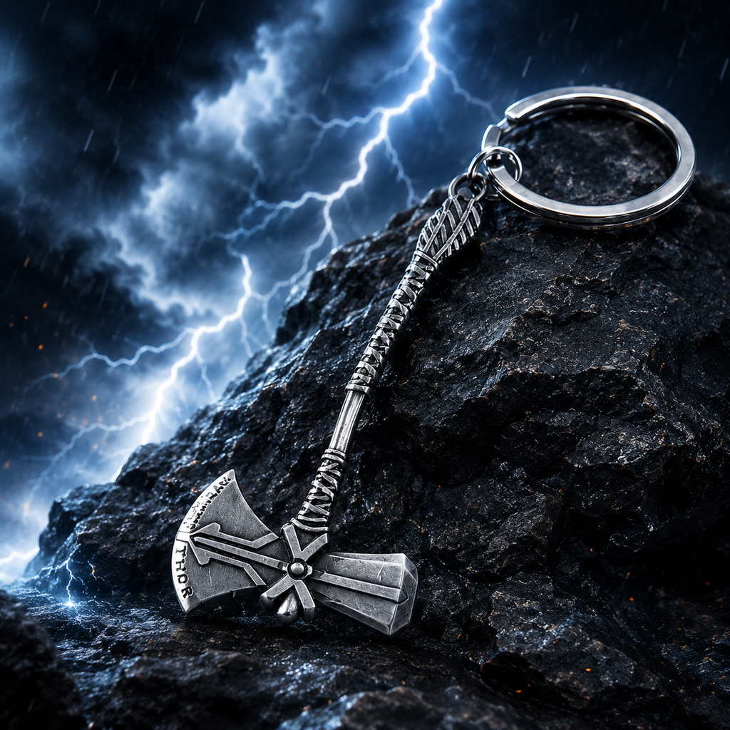 Legendary Thor Axe Metal Keychain