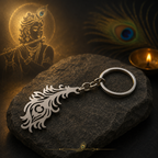 Peacock Feather Metal Keychain