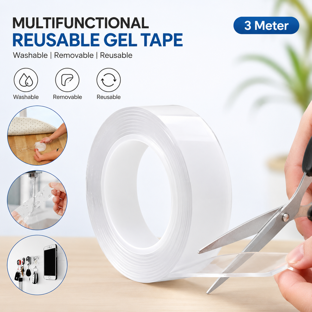 Double Sided Nano Adhesive Transparent Tape (3 Meter)